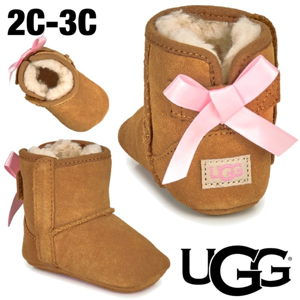 $18 ADD ON Jesse Bow Ugg booties 2-3c 2c 3c bow shearling baby girl